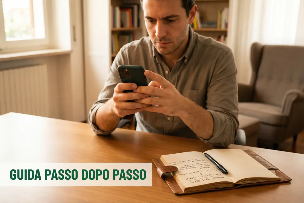 Come scommettere sui cavalli online: uomo consulta il palinsesto ippico su smartphone